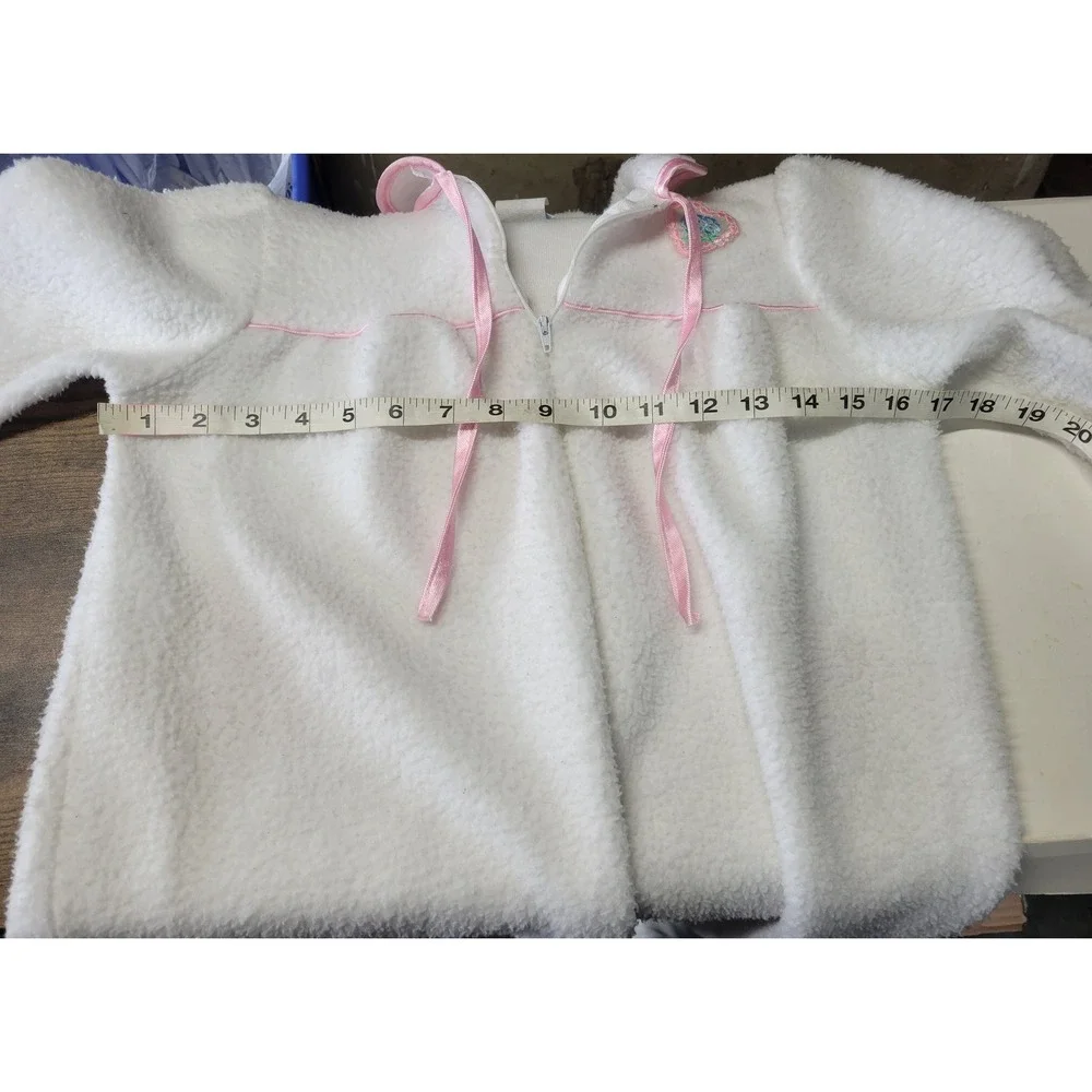 Vtg Heart Warmers Kids Fleece‎ Robe Heart Applique Zipper Sleepwear Size 7
